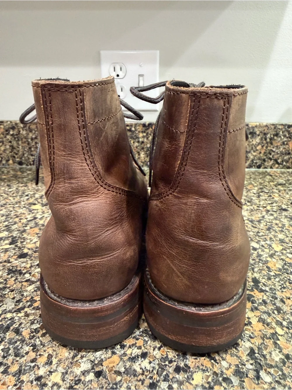 Men's Thursday 8.5 Brown Leather Lace-Up Boots